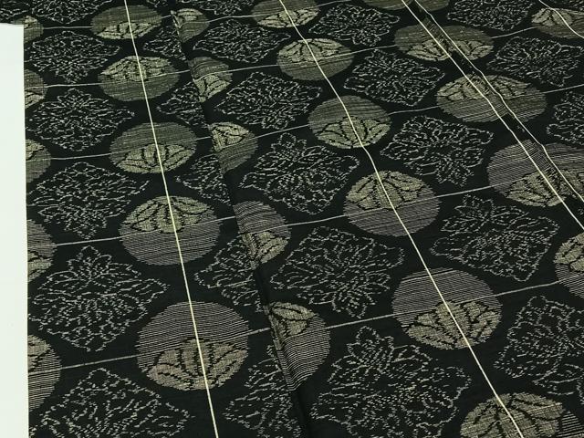 平和屋着物▽上質な紬 単衣 花菱文 正絹 逸品 AABG8747jh
