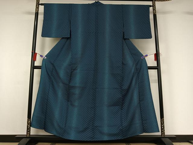 平和屋着物▽小紋 単衣 網目文 洗える着物 AABG8749jh