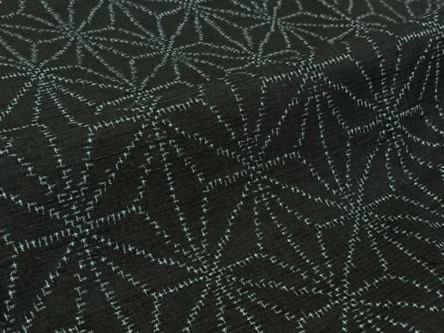 平和屋着物▽上質な紬　単衣　麻の葉文様　正絹　逸品　AABG8750jh