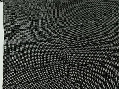 平和屋着物▽お召 単衣 横段文 黒地 正絹 逸品 AABG8752jh