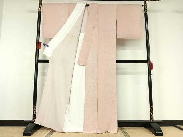 平和屋着物▽上質な小紋 単衣 霞文 正絹 逸品 AABG8753jh