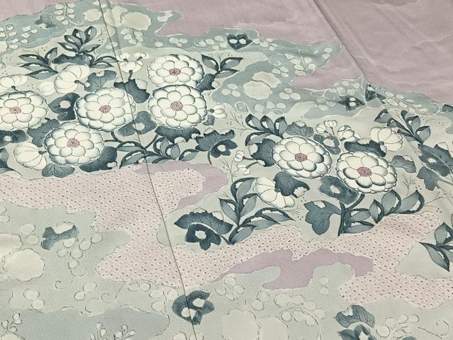 平和屋着物▽訪問着 単衣 手描き 辻が花 正絹 逸品 AABG8755jh