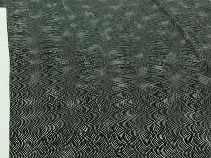 平和屋着物▽江戸小紋　単衣　鮫小紋柄　暈し染め　黒地　正絹　逸品　AABG8756jh