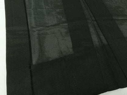 平和屋着物▽男性　黒紋付　黒紋付長羽織　暗黒色　正絹　逸品　AABG8758jh