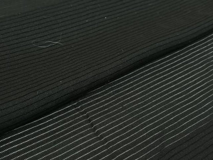 平和屋着物▽男性　黒紋付　黒紋付長羽織　暗黒色　正絹　逸品　AABG8758jh