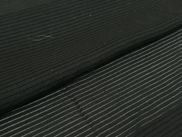 平和屋着物▽男性　黒紋付　黒紋付長羽織　暗黒色　正絹　逸品　AABG8758jh