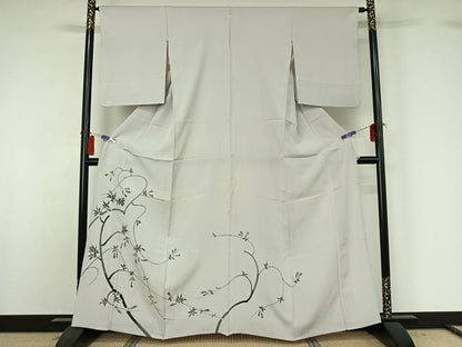 平和屋着物▽豪華色留袖　単衣　手描き　枝花文　正絹　逸品　AABG8759jh