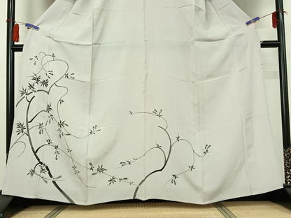 平和屋着物▽豪華色留袖　単衣　手描き　枝花文　正絹　逸品　AABG8759jh