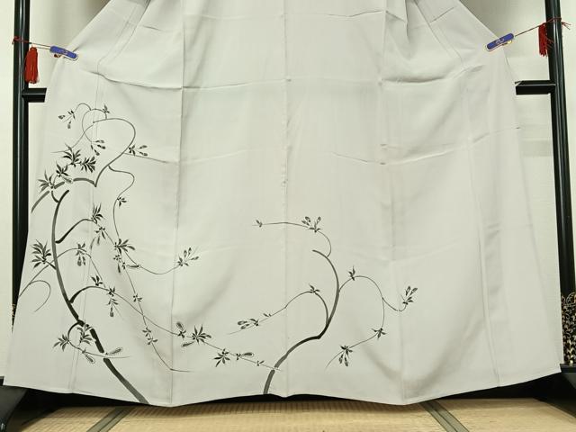 平和屋着物▽豪華色留袖　単衣　手描き　枝花文　正絹　逸品　AABG8759jh