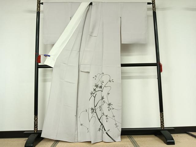 平和屋着物▽豪華色留袖　単衣　手描き　枝花文　正絹　逸品　AABG8759jh