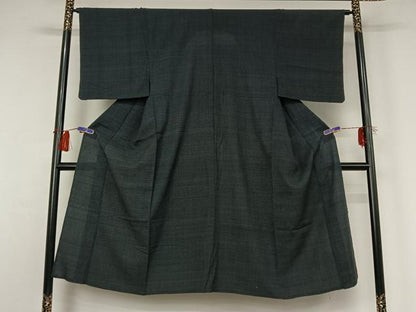 平和屋着物▽男性 本塩沢 単衣 90亀甲 総詰め 正絹 逸品 AABG8761jh