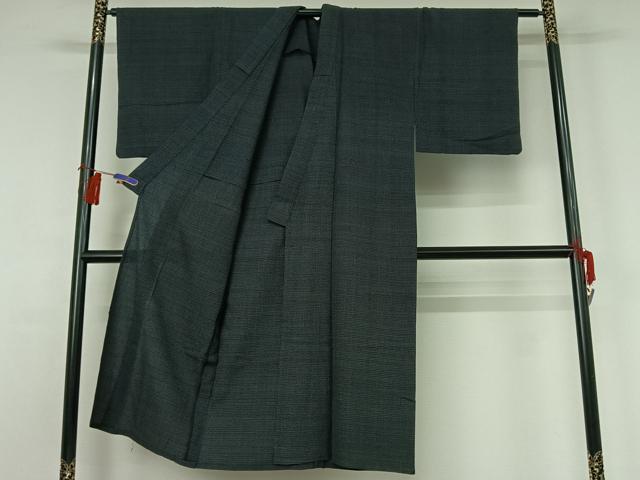 平和屋着物▽男性 本塩沢 単衣 90亀甲 総詰め 正絹 逸品 AABG8761jh