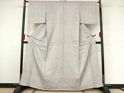 平和屋着物▽上質な小紋 単衣 絞り 霞文 正絹 逸品 AABG8764jh