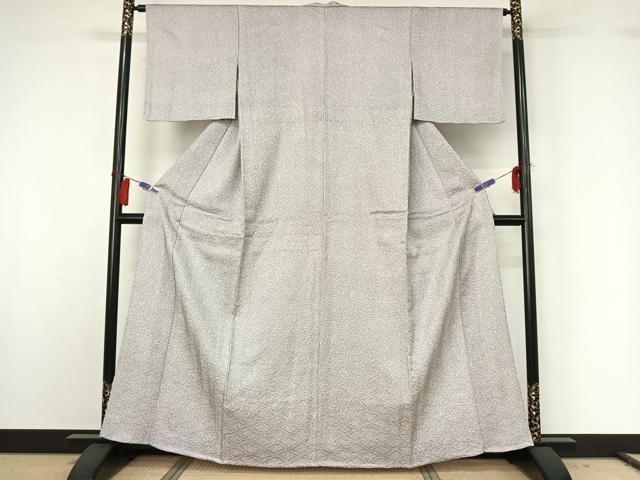 平和屋着物▽上質な小紋 単衣 絞り 霞文 正絹 逸品 AABG8764jh