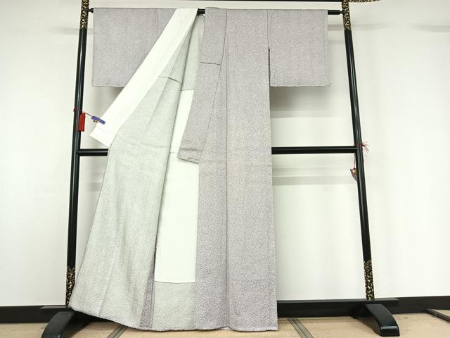 平和屋着物▽上質な小紋 単衣 絞り 霞文 正絹 逸品 AABG8764jh