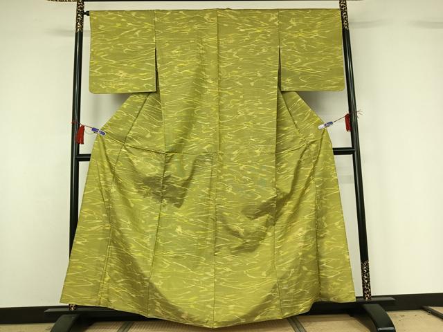 平和屋着物▽上質な紬 単衣 流水文 正絹 逸品 AABG8766jh