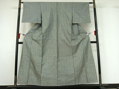 平和屋着物▽上質な紬 単衣 霞文 正絹 逸品 AABG8768jh