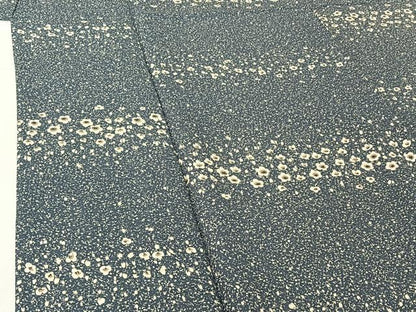 平和屋着物▽小紋 単衣 横段花文 洗える着物 AABG8769jh