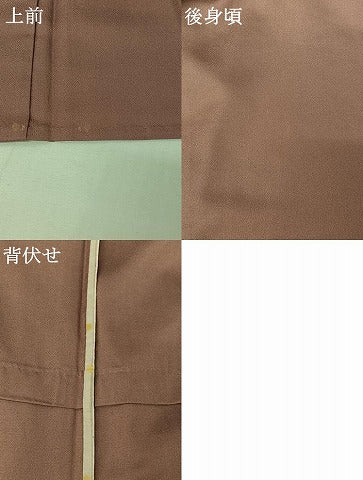 平和屋着物▽色無地 単衣 梅鼠色 洗える着物 AABG8772jh