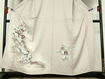 平和屋着物▽訪問着 単衣 流水花籬文 暈し染め 正絹 逸品 AABG8774jh