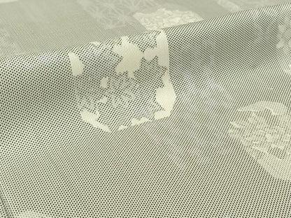 平和屋着物▽上質な紬 単衣 吉祥花文 正絹 逸品 AABG8775jh
