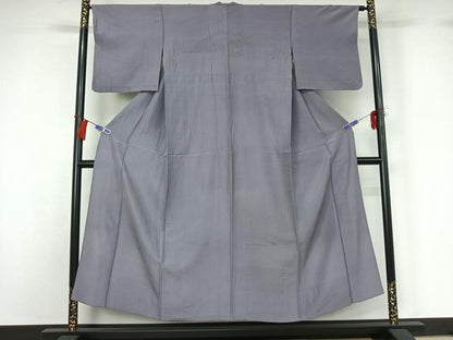 平和屋着物▽上質な色無地 単衣 薄鼠色 正絹 逸品 AABG8777jh