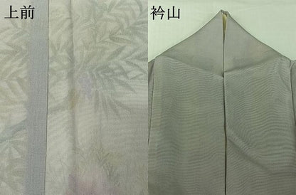 平和屋着物▽訪問着　無双　紗袷　紗×紗　草花文　正絹　逸品　AABG8781jh