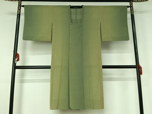 平和屋着物▽道行コート スリーシーズン 春夏秋 塵除け 縞 ロング丈 正絹 逸品 AABG8788jh