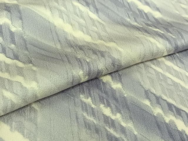 平和屋着物▽上質な小紋 単衣 斜縞 正絹 逸品 AABG8789jh