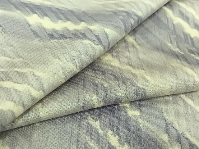 平和屋着物▽上質な小紋 単衣 斜縞 正絹 逸品 AABG8789jh
