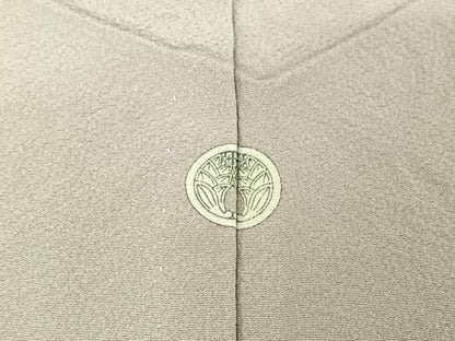 平和屋着物▽上質な色無地 単衣 灰桜色 正絹 逸品 AABG8797jh