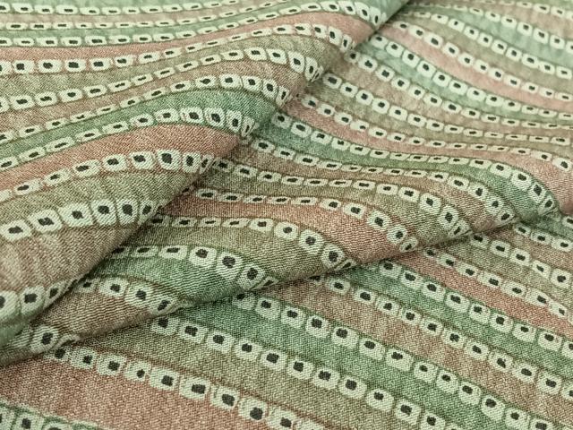 平和屋着物▽上質な小紋 単衣 変わり斜縞 正絹 逸品 AABG8800jh