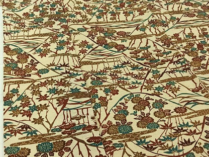 平和屋着物▽上質な小紋 単衣 型染め 松竹梅 鬼しぼ縮緬 正絹 逸品 AABG8804jh