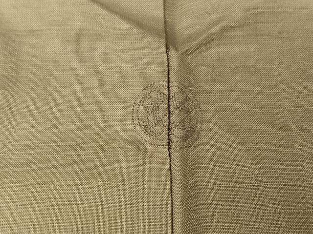 平和屋着物▽上質な紬 単衣 空五倍子色 正絹 逸品 AABG8806jh