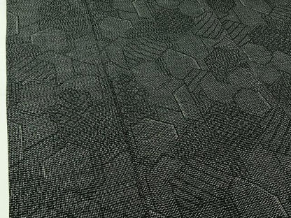 平和屋着物▽上質な紬 単衣 亀甲文 正絹 逸品 AABG8812jh