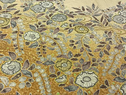 平和屋着物▽訪問着 単衣 作家物 手描き 辻が花 金彩 正絹 逸品 AABG8817jh