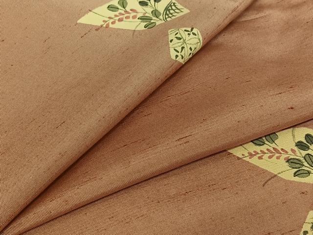 平和屋着物▽上質な小紋 単衣 紬地 流水花文 正絹 逸品 AABG8819jh