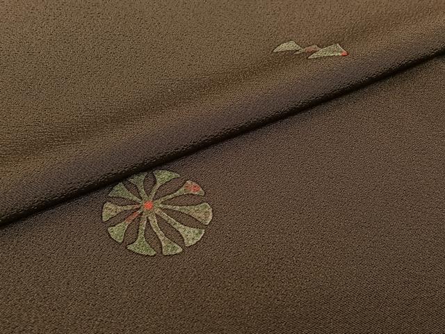 平和屋着物▽上質な小紋 単衣 舞花文 正絹 逸品 AABG8820jh