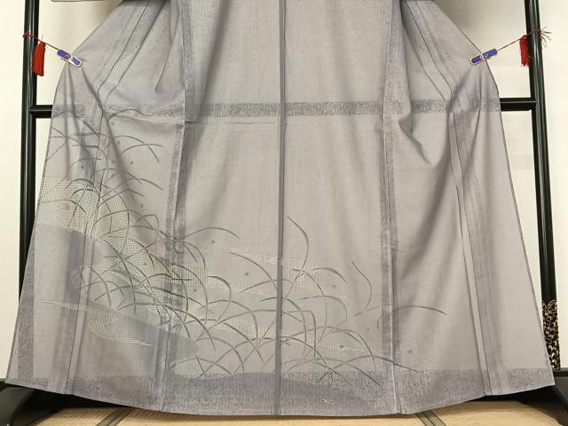 平和屋着物▽訪問着　無双　紗袷　紗×紗　手描き　露芝文　正絹　逸品　AABG8828jh