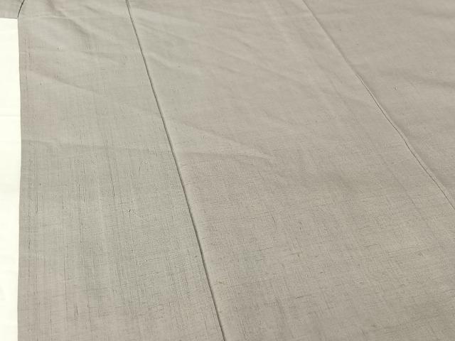 平和屋着物▽本場結城紬 重要無形文化財 単衣 薄梅鼠色 正絹 逸品 AABG8833jh