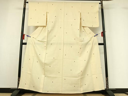 平和屋着物▽上質な小紋 単衣 箔散らし文様 正絹 逸品 AABG8836jh