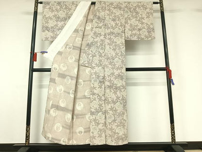 平和屋着物▽上質な小紋 単衣 手描き 飛鶴文 正絹 逸品 AABG8843jh