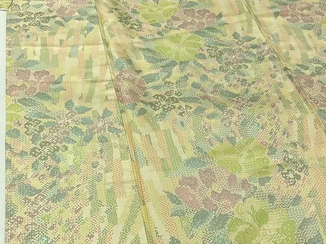 平和屋着物▽本場大島紬 単衣 草花文 正絹 逸品 AABG8850jh