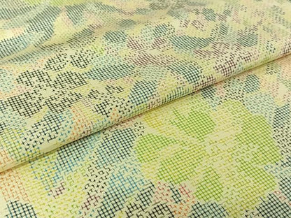 平和屋着物▽本場大島紬 単衣 草花文 正絹 逸品 AABG8850jh