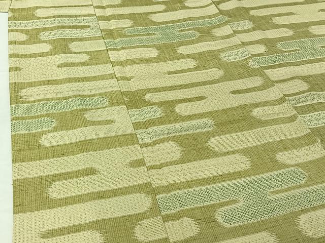 平和屋着物▽上質な紬 単衣 霞文 正絹 逸品 AABG8862jh