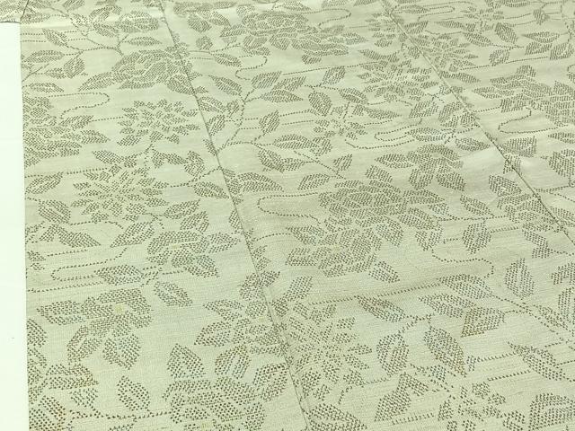 平和屋着物▽上質な紬 単衣 流水花文 正絹 逸品 AABG8865jh