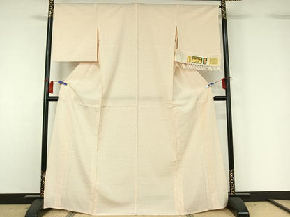 平和屋着物▽上質な紬 単衣 古里蚊絣 証紙付き 正絹 逸品 AABG8867jh