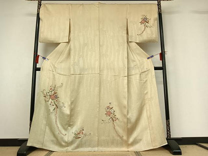 平和屋着物▽中国三大刺繍 相良刺繍 総刺繍 訪問着 単衣 辻が花 金糸 銀通し地 正絹 逸品 AABG8868jh