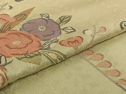 平和屋着物▽中国三大刺繍 相良刺繍 総刺繍 訪問着 単衣 辻が花 金糸 銀通し地 正絹 逸品 AABG8868jh
