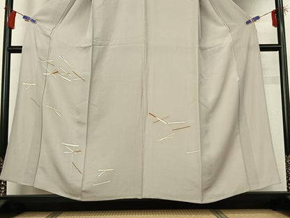 平和屋着物▽訪問着　単衣　幾何学文様　暈し染め　金糸　金彩　正絹　逸品　AABG8869jh